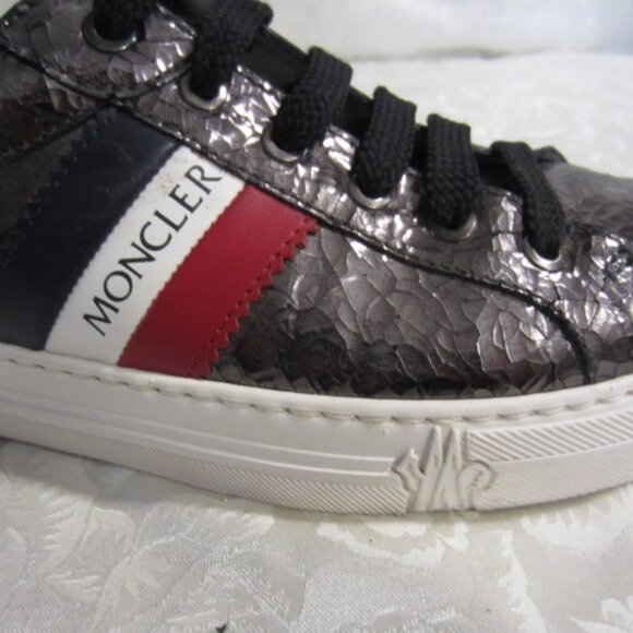Moncler crackle metallic Monaco-style sneakers - Picture 7 of 13